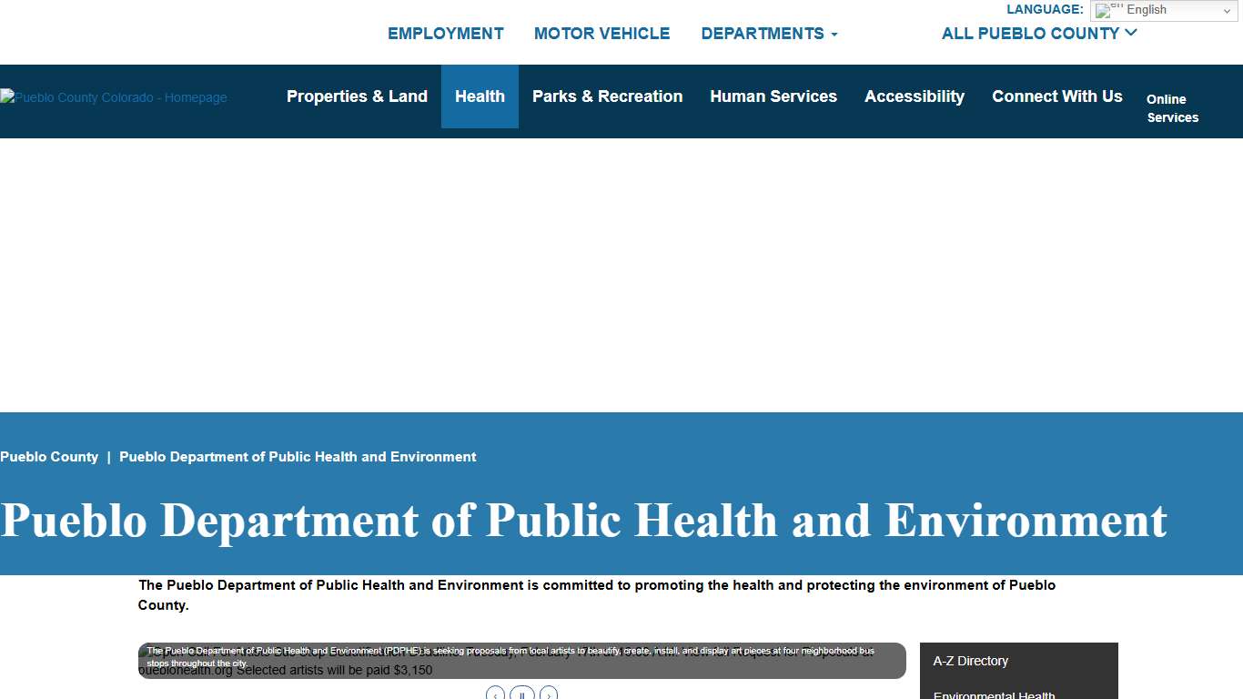 Pueblo Department of Public Health and Environment Pueblo County